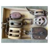 (6) Vintage Pullies