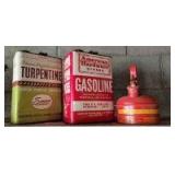 (3) Misc metal gas cans