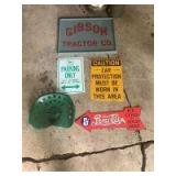 Miscellaneous Signs & Tractor Seat