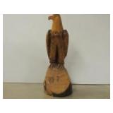 Custom Abe (?) on stump wooden sculpture