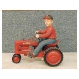 Farmall resin Boy on Model H pedal tractor  sculpture