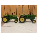 1/16 Scale Ertl John Deere (2)-wide front diesel tractors w/fenders