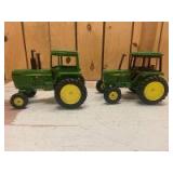 1/16 Scale Ertl John Deere (2)-wide front tractors w/cabs
