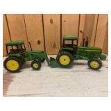 1/16 Scale Ertl John Deere (2)-MFWD tractors w/cabs