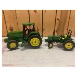 1/16 Scale Ertl John Deere (2)-wide front tractors w/front weights