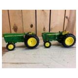 1/16 Scale Ertl John Deere (2)-wide front utility tractors w/fenders