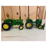 1/16 Scale Ertl/Spec Cast John Deere (2)-wide front tractors w/fenders