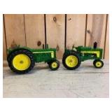 1/16 Scale Ertl John Deere (2)-tractors w/fenders