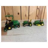 1/16 Scale Ertl John Deere (3)-lawn tractors, etc.