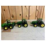 1/32 Scale Ertl John Deere (3)-tractors w/front and rear duals