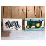 1/16 Scale Ertl John Deere (2)-Collector Edition wide front tractors w/fenders