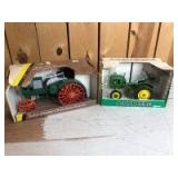 1/16 Scale Ertl/Spec Cast John Deere (2)-wide front tractors w/fenders