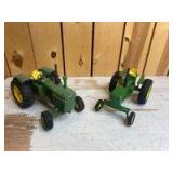 1/16 Scale Ertl John Deere (2)-wide front tractors w/fenders