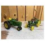 1/16 Scale Ertl John Deere (2)-tractors w/fenders