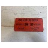 Grand Detour Plow Company pocket notebook