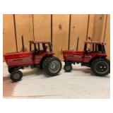 1/16 Scale Ertl International Harvester (2)-wide front tractors w/cabs