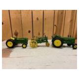 1/16 Scale Ertl/Customized Ertl John Deere (3)-tractors