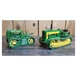 1/16 Scale Ertl/Spec Cast John Deere (2)-crawlers w/die-cast tracks