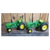 1/16 Scale Ertl/Scale Models John Deere (2)-tractors w/fenders