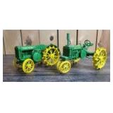 1/16 Scale Ertl John Deere (2)-tractors on steel