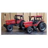 1/16 Scale Ertl Case IH (2)-MFWD tractors w/front weights and cab