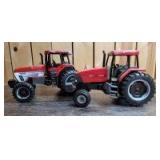 1/16 Scale Ertl Case IH (2)-wide front tractors w/cabs and front weights