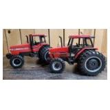 1/16 Scale Ertl Case IH (2)-Collector Edition MFWD tractors w/duals, cabs, and front weights