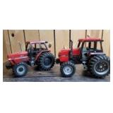 1/16 Scale Ertl Case IH (2)-MFWD tractors w/front weights and cab
