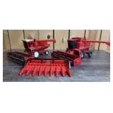 1/32 Scale Ertl International/Case IH (2)-combines w/RWA
