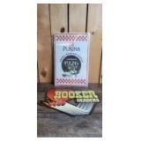(2)-New Production partially embossed metal signs