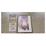 (4)-Pig wall hanger items