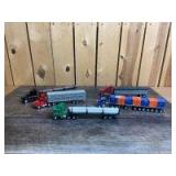 1/64 Scale Ertl/Spec Cast (5)-tandem axle tractors w/trailers