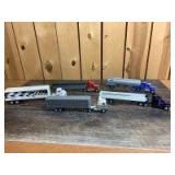 Various Scale Ertl (5)-tractors w/tandem axle trailers