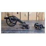 (3)-Miniature cast iron cannons
