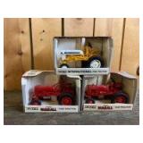 1/16 Scale Ertl Farmall/International (3)-Cub tractors