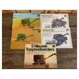 (5)-foreign John Deere Combine sales booklets/brochures