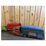 (2)-Wyandotte tin litho trucks