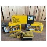 1/50 Scale NZG/JOAL Caterpillar 12G Grader, 518 Grapple Skidder, and 245 Hydraulic Excavator