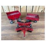 1/16 Scale Ertl International/etc. (3)-implements w/plastic rims