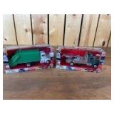 (2) 1/43 Scale New Ray Toys Peterbilt Garbage Truck & Tow Truck
