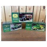 (3) 1/25 Scale Ertl Studebaker Ford Chevy John Deere Pickup Trucks & Stake Truck