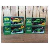 (4) 1/25 Scale Ertl/RC2 Ford Dodge Chevy John Deere Pickups, Power Wagon, and Canopy Delivery Truck