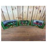 (3) 1/25 Scale Ertl Various John Deere Christmas Ford Pickup, Bantam Panel Van, & Graham Panel Van