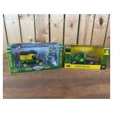 (2) 1/25 Scale Gearbox/Spec Cast John Deere Ford Model T & Gas Pump & Chevy Truck