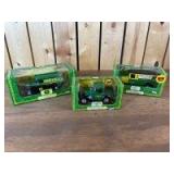 (3) 1/25 Scale Ertl/RC2/Learning Curve John Deere 1957 Chevy Panel Truck, 1927 Graham Panel Van, & 1938 American Bantam Diecasts