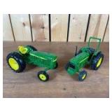 1/16 Scale Ertl John Deere (2)-wide front tractors w/fenders