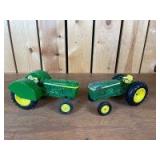 1/16 Scale Customized Ertl/Ertl John Deere (2)-wide front tractors w/fenders