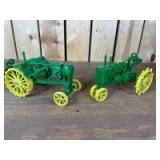 1/16 Scale Scale Models John Deere (2)-tractors on steel
