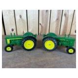 1/16 Scale Ertl John Deere (2)-diesel wide front tractors w/fenders