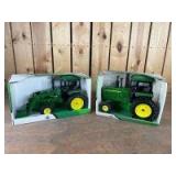 1/16 Scale Ertl John Deere (2)-wide front tractors w/cabs